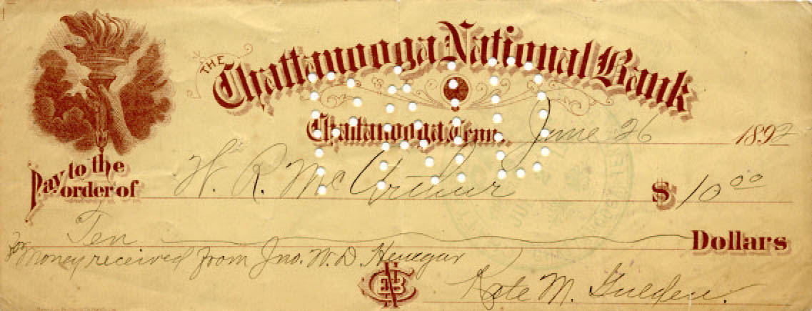 Chattanooga National Bank 6-26-1892